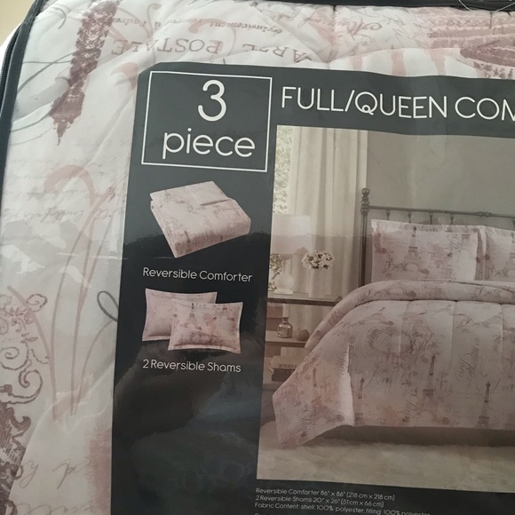 Paris 3-Piece Full/Queen Comforter Set. NEW - Picture 7 of 7